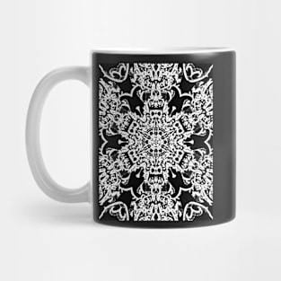 Black And White Hexagon Symbol With Blue Accents Mug